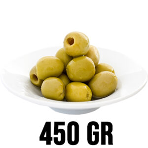 Aceitunas verdes descarozadas en salmuera por 450 Gr